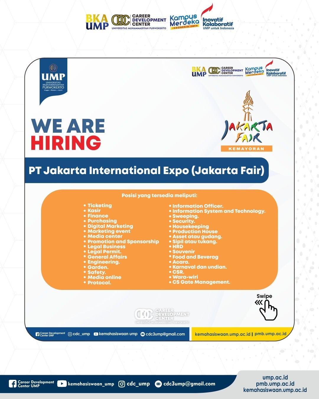 Lowongan Kerja PT Jakarta International Expo (Jakarta Fair) Tingkat<br>SMA SMK Besar Besaran Tahun 2023