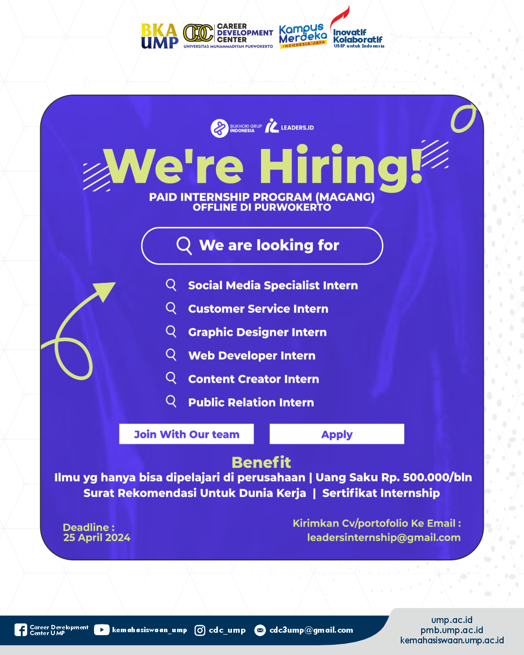 PAID INTERNSHIP OFFLINE PURWOKERTO