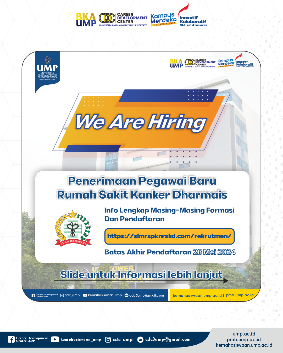 Penerimaan Pegawai Baru RS Kanker Dharmais