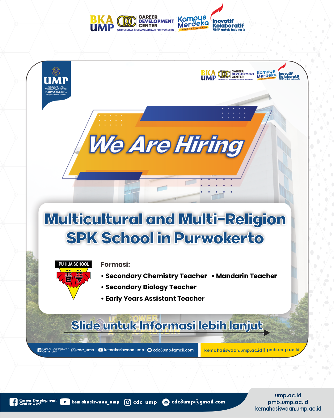 Multicultural and Multi-Religion SPK School in Purwokerto Calling for Passionate Person