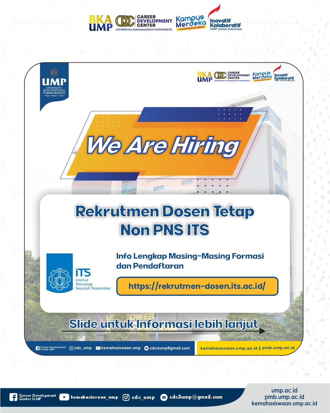 Rekrutmen Dosen Tetap Non PNS ITS 2024
